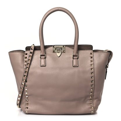 Valentino Garavani Vitello Rockstud Double Handle Tote Poudre 1 of 10