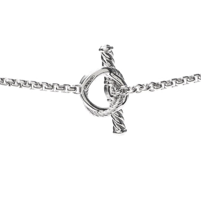 David Yurman Sterling Silver Diamond 14mm Infinity Station Necklace 4 of 5