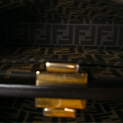 Fendi Wool Fabric Jacquard Cuoio Large Houndstooth FF 1974 Medium Peekaboo I SEE U Satchel Beige Tobacco Moro 5 of 7