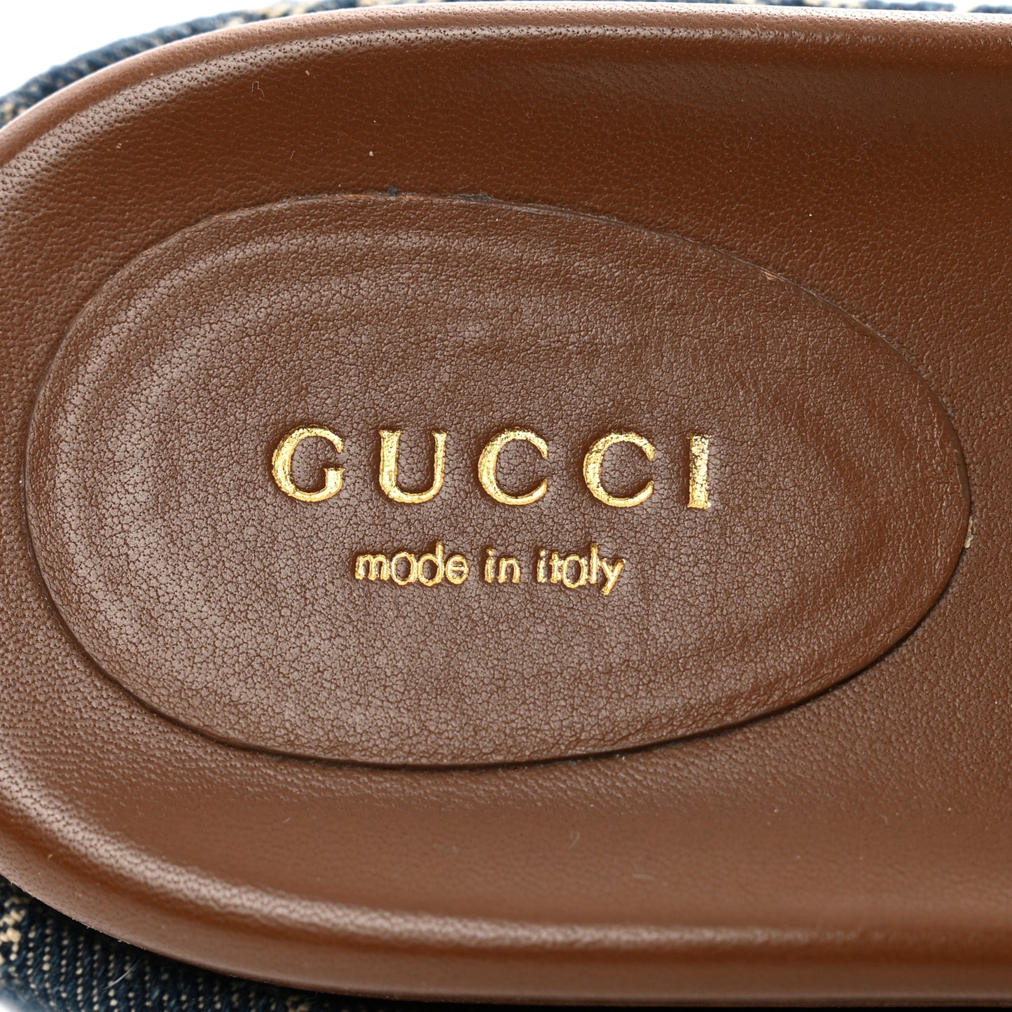 New Denim GG Monogram Angelina Platform 55mm Slide Sandals 36.5 Blue Tea