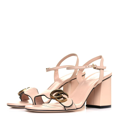 Gucci Lifford Calfskin GG Marmont Ankle Wrap 75mm Sandals 37 Skin Rose 3 of 7