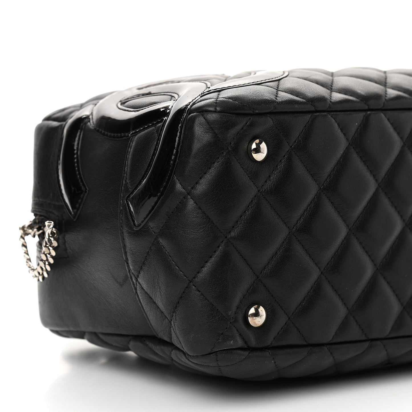 Calfskin Quilted Large Cambon Bowler Black
