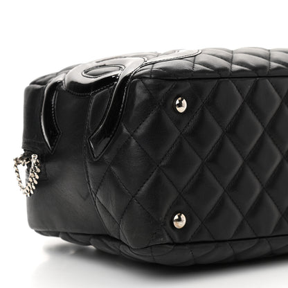 Chanel Calfskin Quilted Large Cambon Bowler Black 9 of 10