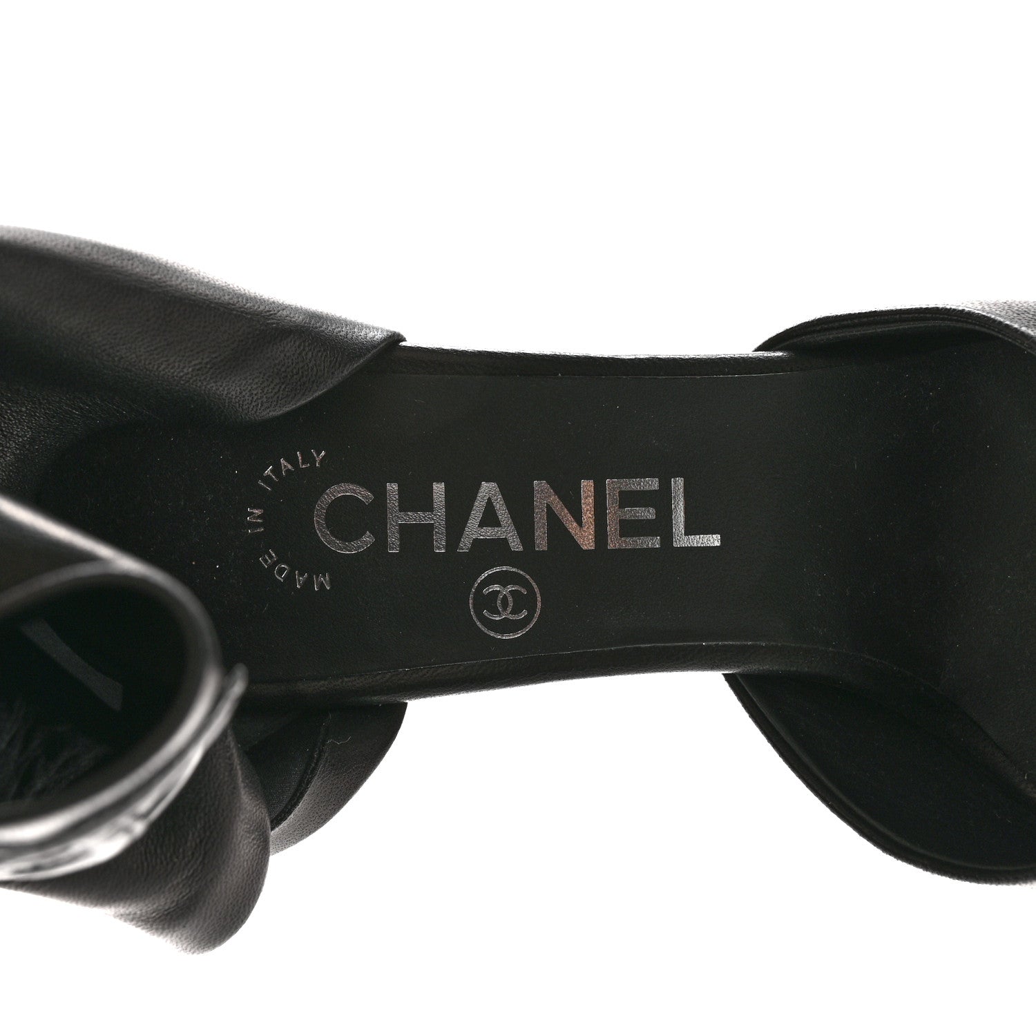 Chanel Lambskin CC Cut Out Boots 36 Black 7 of 12
