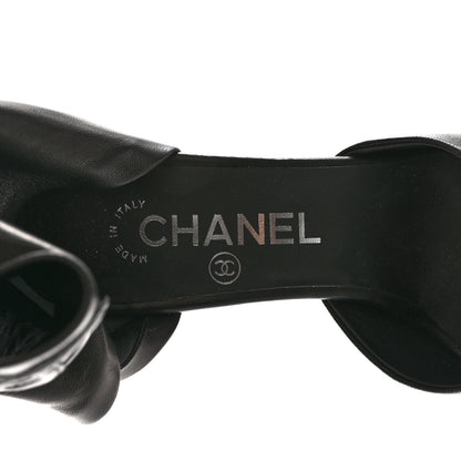 Chanel Lambskin CC Cut Out Boots 36 Black 7 of 12