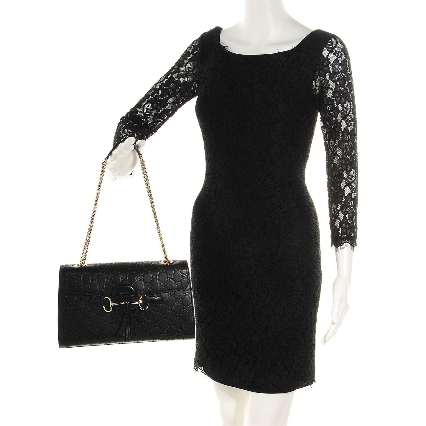 Guccissima Medium Emily Chain Shoulder Bag Black