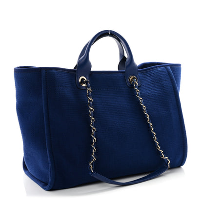 Chanel Mixed Fibers Calfskin Medium Deauville Tote Dark Blue 2 of 10