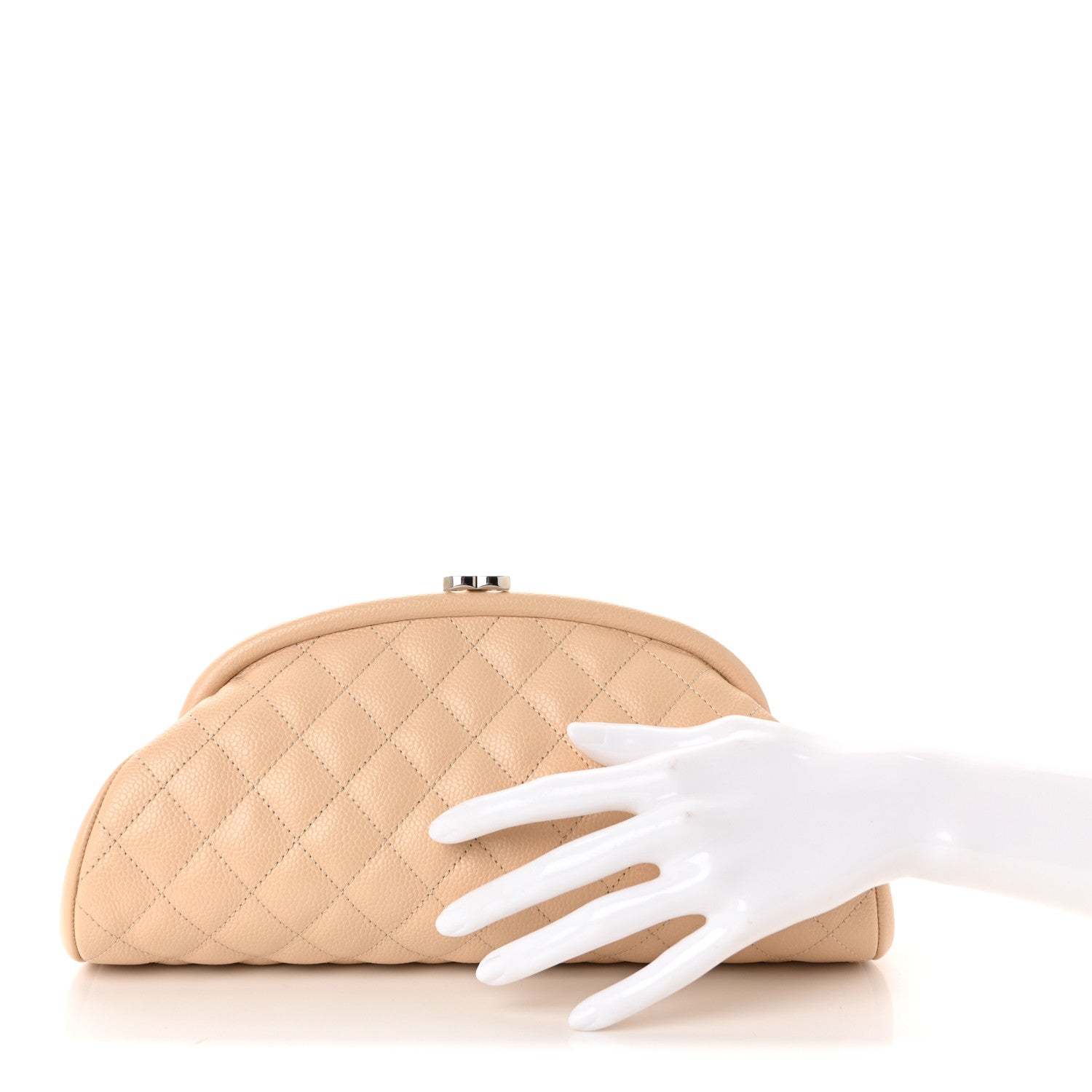 Chanel Caviar Quilted Timeless Clutch Light Beige 2 of 7