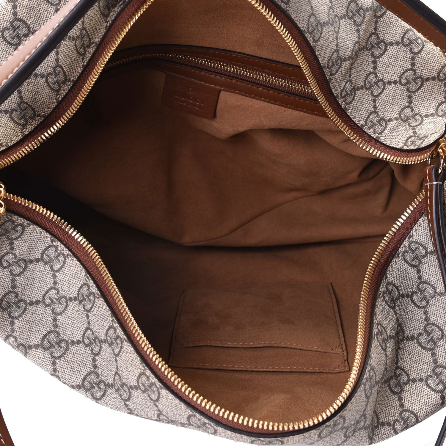 Gucci GG Supreme Monogram Large Linea A Hobo Light Brown 4 of 5