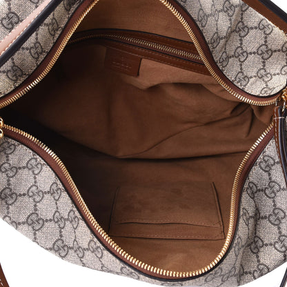 Gucci GG Supreme Monogram Large Linea A Hobo Light Brown 4 of 5