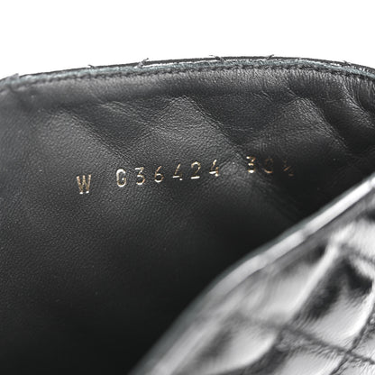 Chanel Shiny Calfskin Quilted Lace Up Combat Boots 38.5 Black 9 of 10