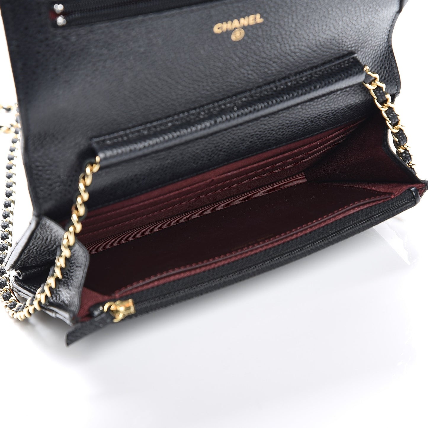 Caviar Quilted Wallet On Chain WOC Black