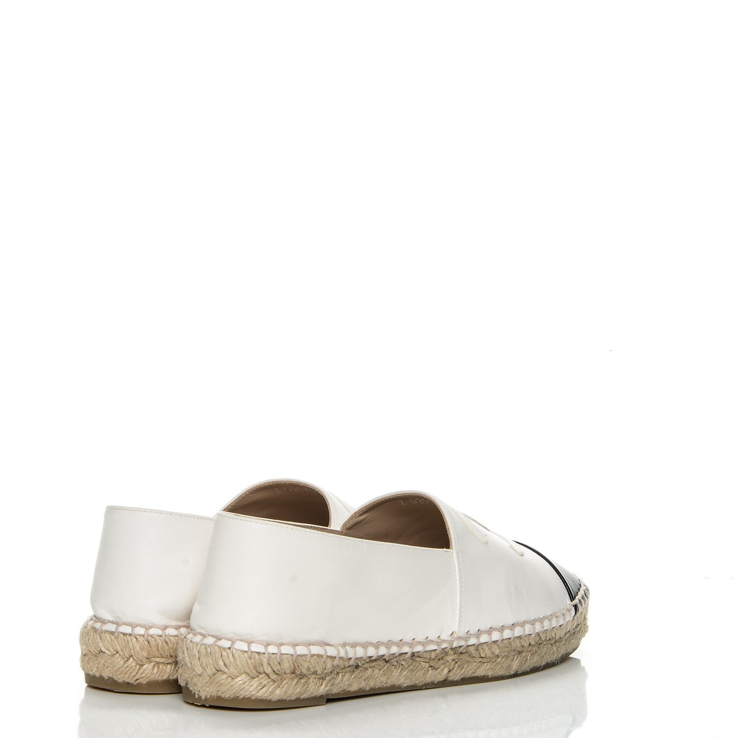 Chanel Lambskin Espadrilles 37 White Black 4 of 9