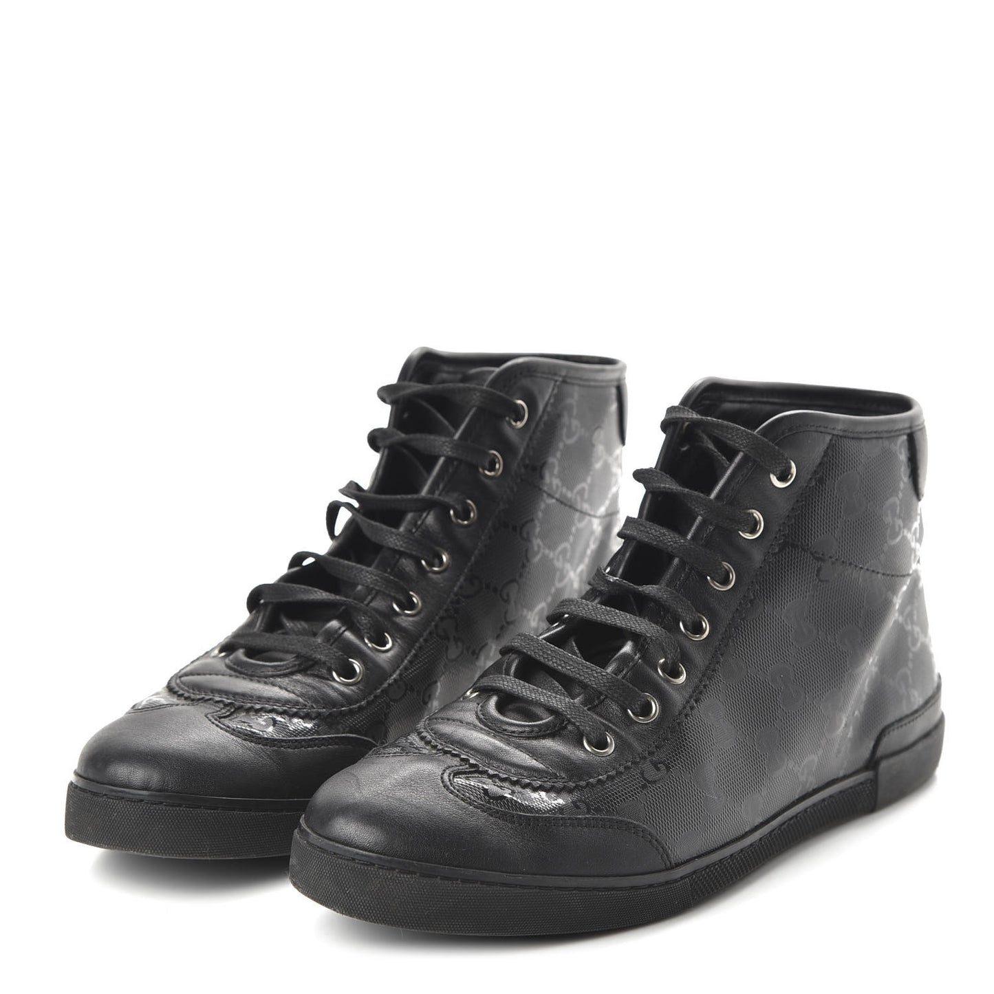Imprime Monogram Womens High Top Sneakers 37.5 Black