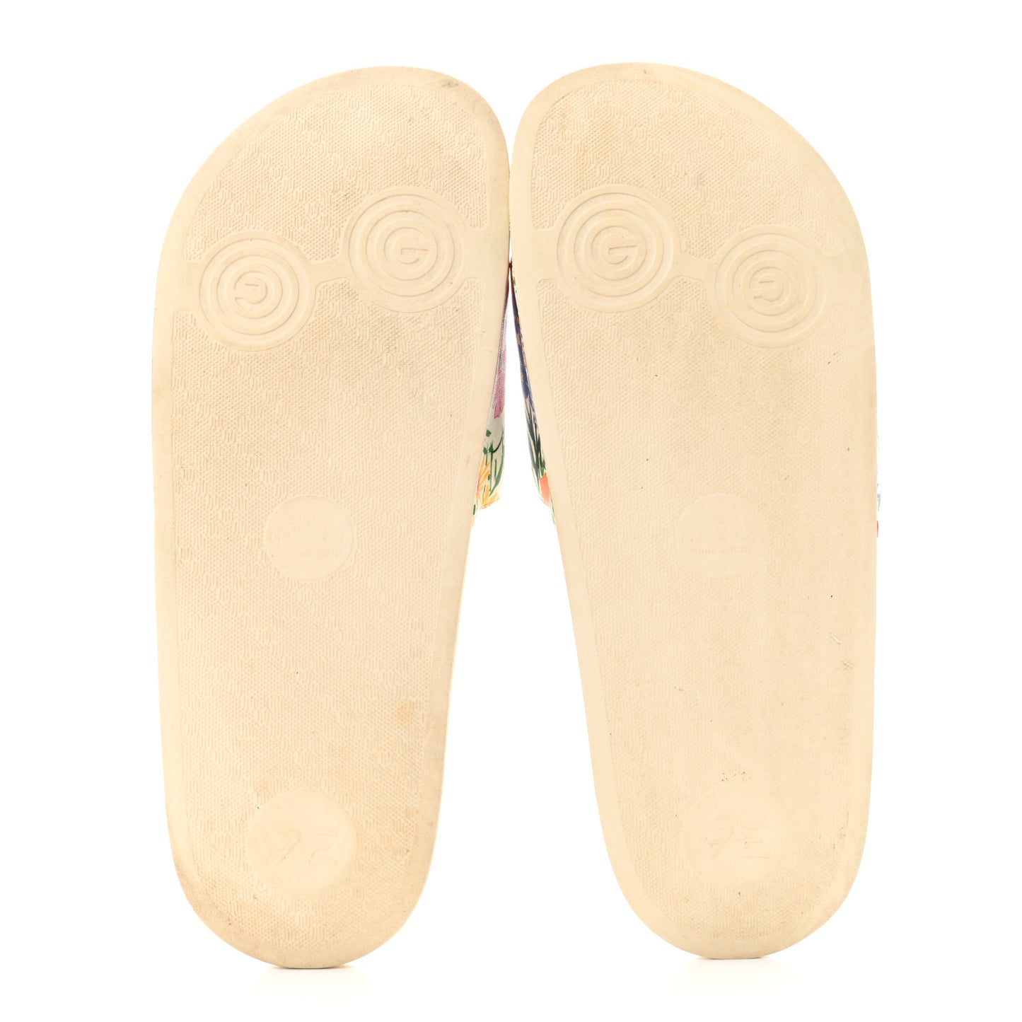 X KEN SCOTT Rubber Infinity Giardino d Apri Interlocking G Womens Pool Slide Sandals 39 Ivory Pink Wild Rose