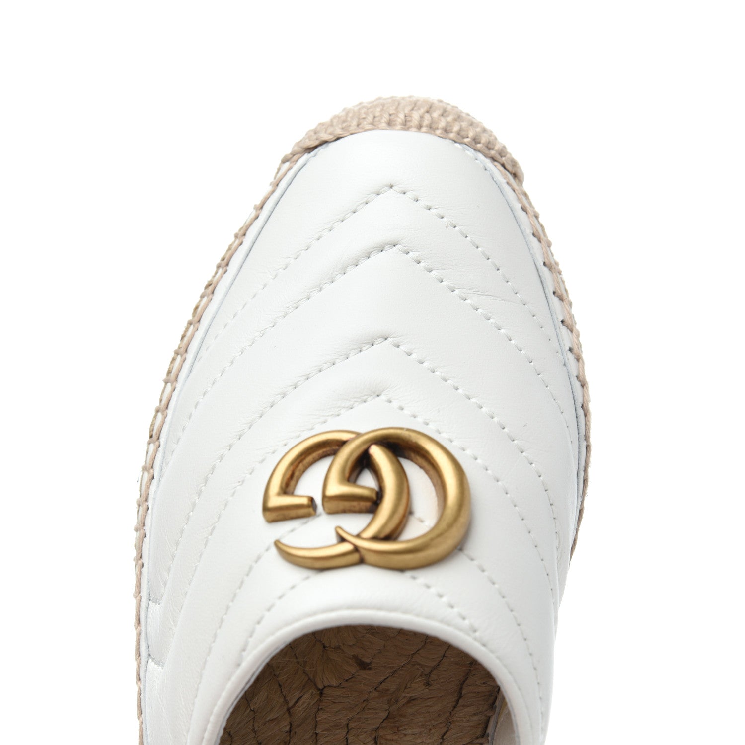 Gucci Nappa Matelasse GG Marmont Espadrille Slippers 36.5 Great White 10 of 12