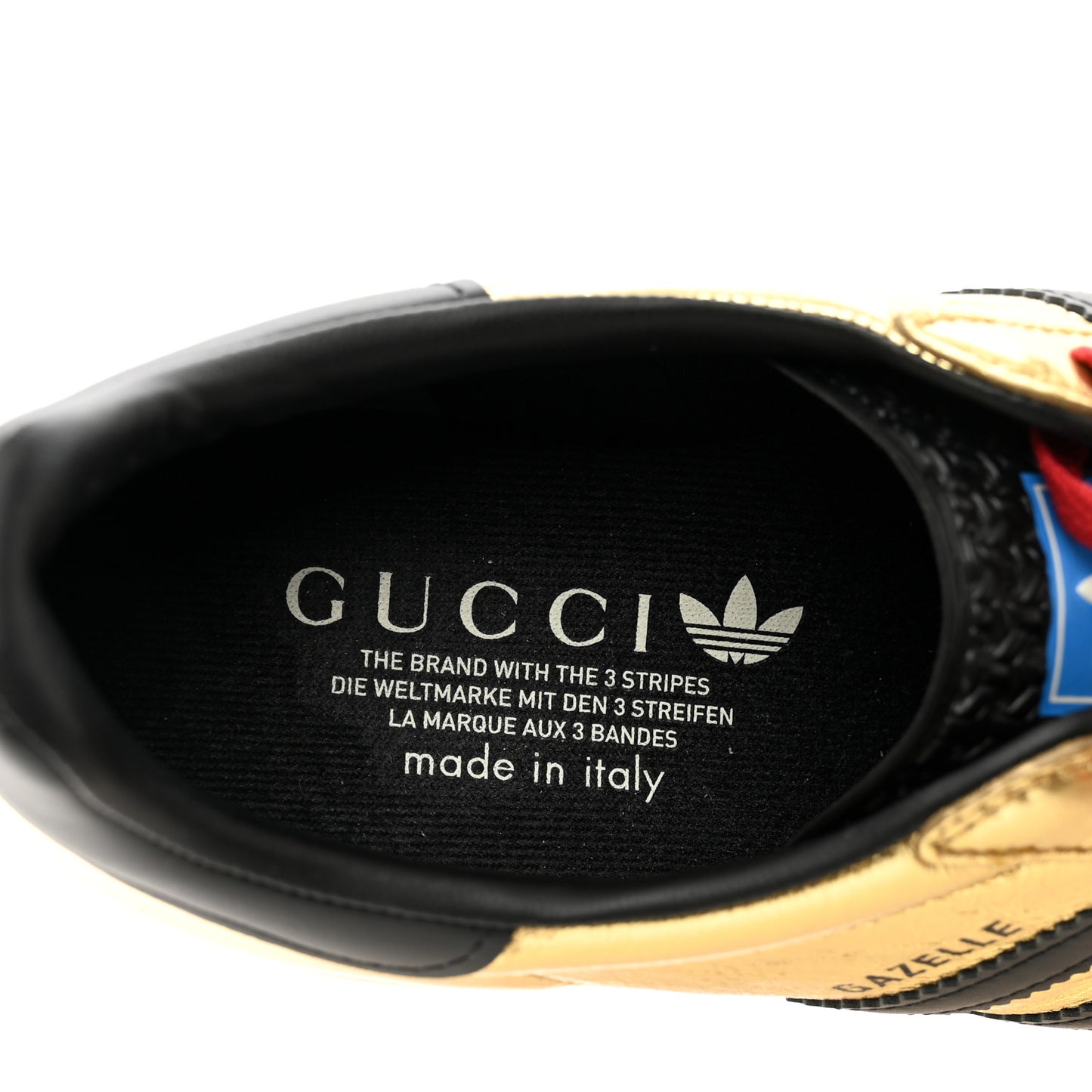 X ADIDAS Ginza Calfskin Demetra Gazelle Wedge Sneakers 41 King Gold Black