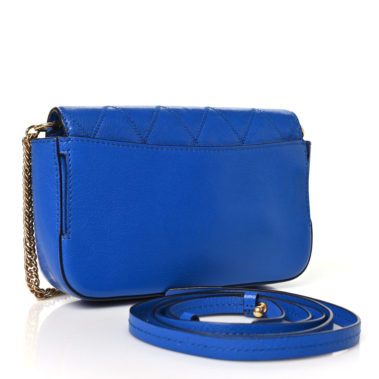 Goatskin Quilted GV3 Mini Pocket Convertible Bag Blue
