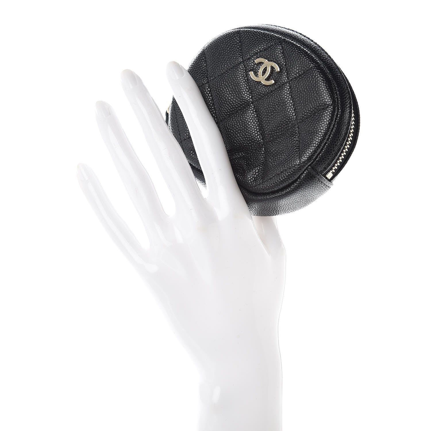Chanel Caviar Quilted Zip Around Classic Coin Purse Black 2 of 8