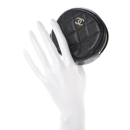 Chanel Caviar Quilted Zip Around Classic Coin Purse Black 2 of 8