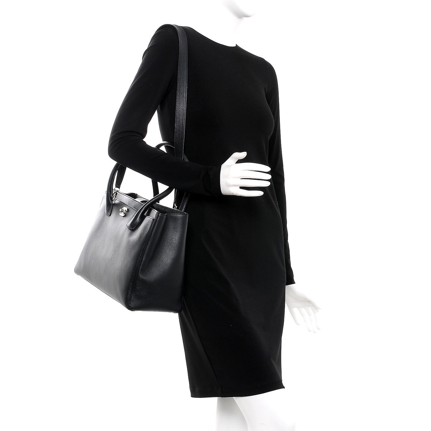 Chanel Calfskin Cerf Executive Shopper Tote Black 2 of 6