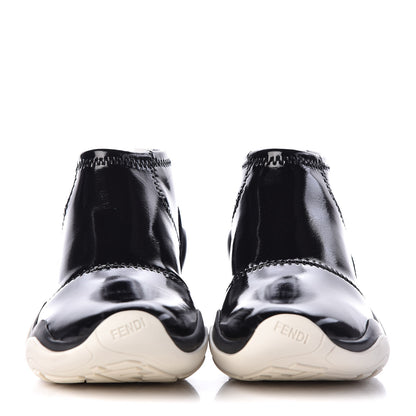 Fendi Vernice High-Tech Womens FFluid Zip Up Sneakers 38 Black White 2 of 8