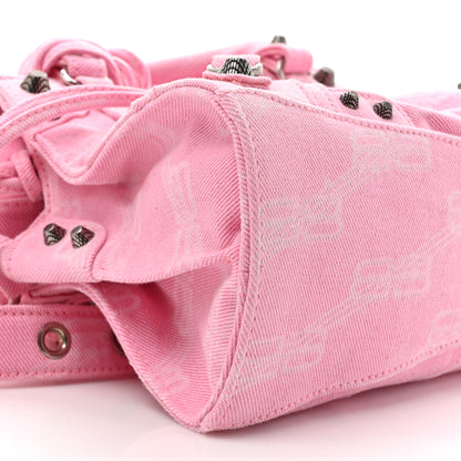 Balenciaga Denim BB Monogram Neo Cagole Handbag XS Pink 10 of 12