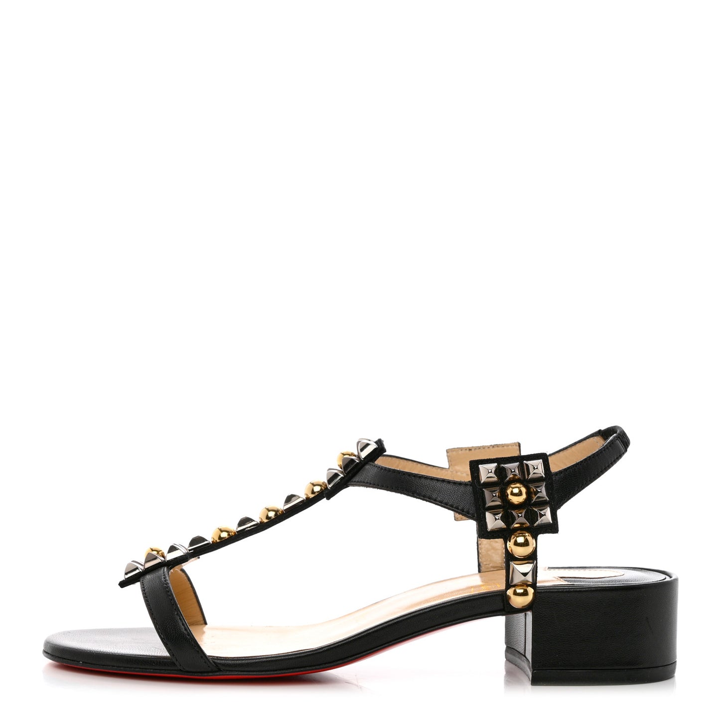 Nappa Kaleidra 25 T-Strap Sandals 37 Black