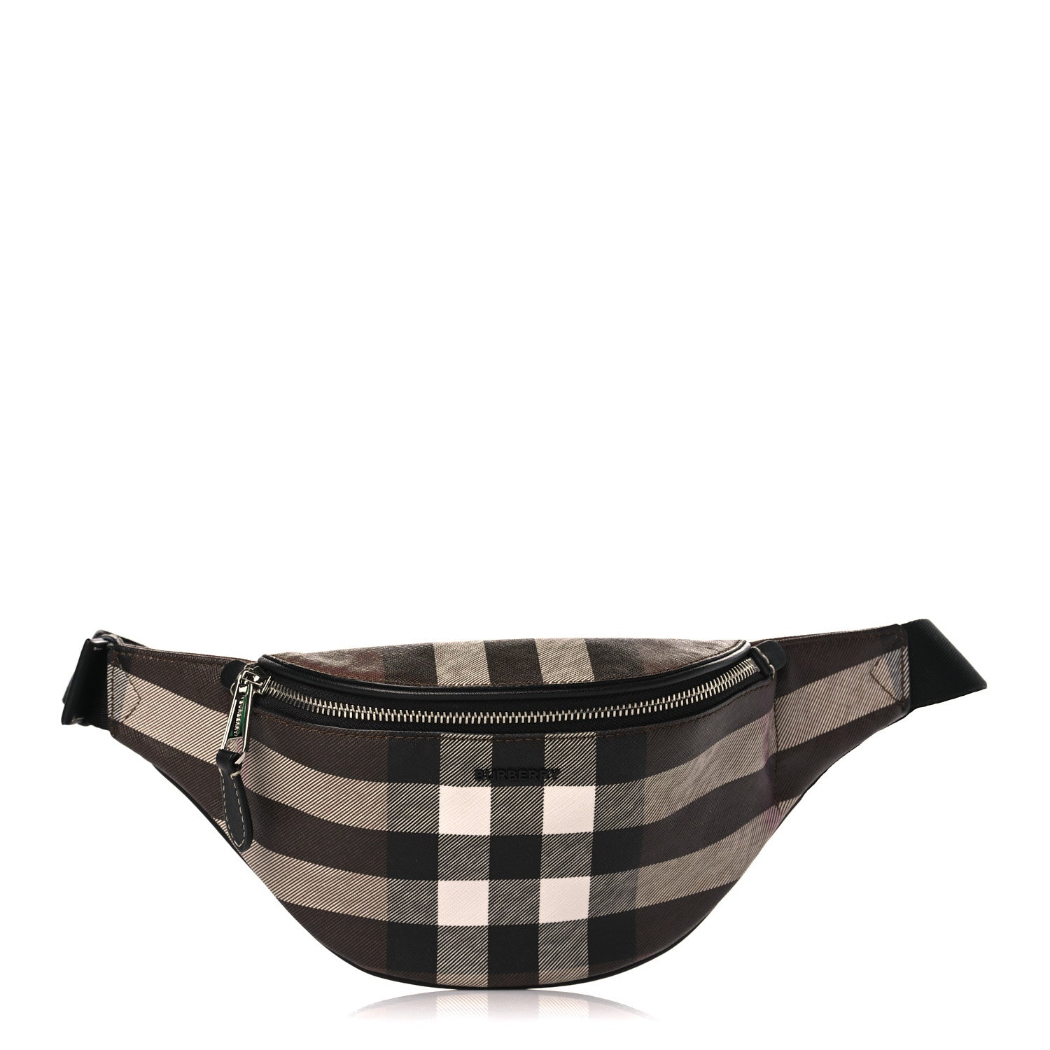 Burberry E-canvas Check Bum Bag Dark Birch Brown 1 of 9