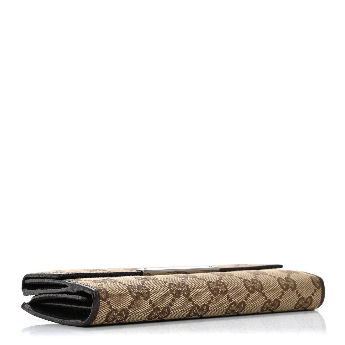 Monogram Metal Bar Continental Flap Wallet Beige Ebony Dark Brown
