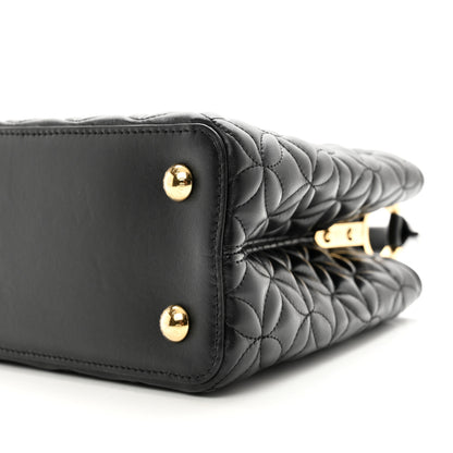 Louis Vuitton Lambskin Quilted Flower Capucines PM Black 9 of 9