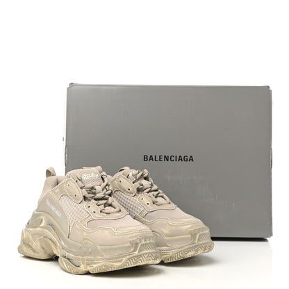 Balenciaga Fabric Mesh Distressed Womens Triple S Sneakers 36 Beige 9 of 9