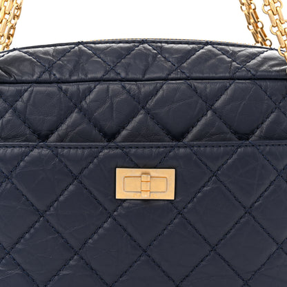 Chanel Aged Calfskin Quilted Medium Reissue Camera Case Navy 8 of 11