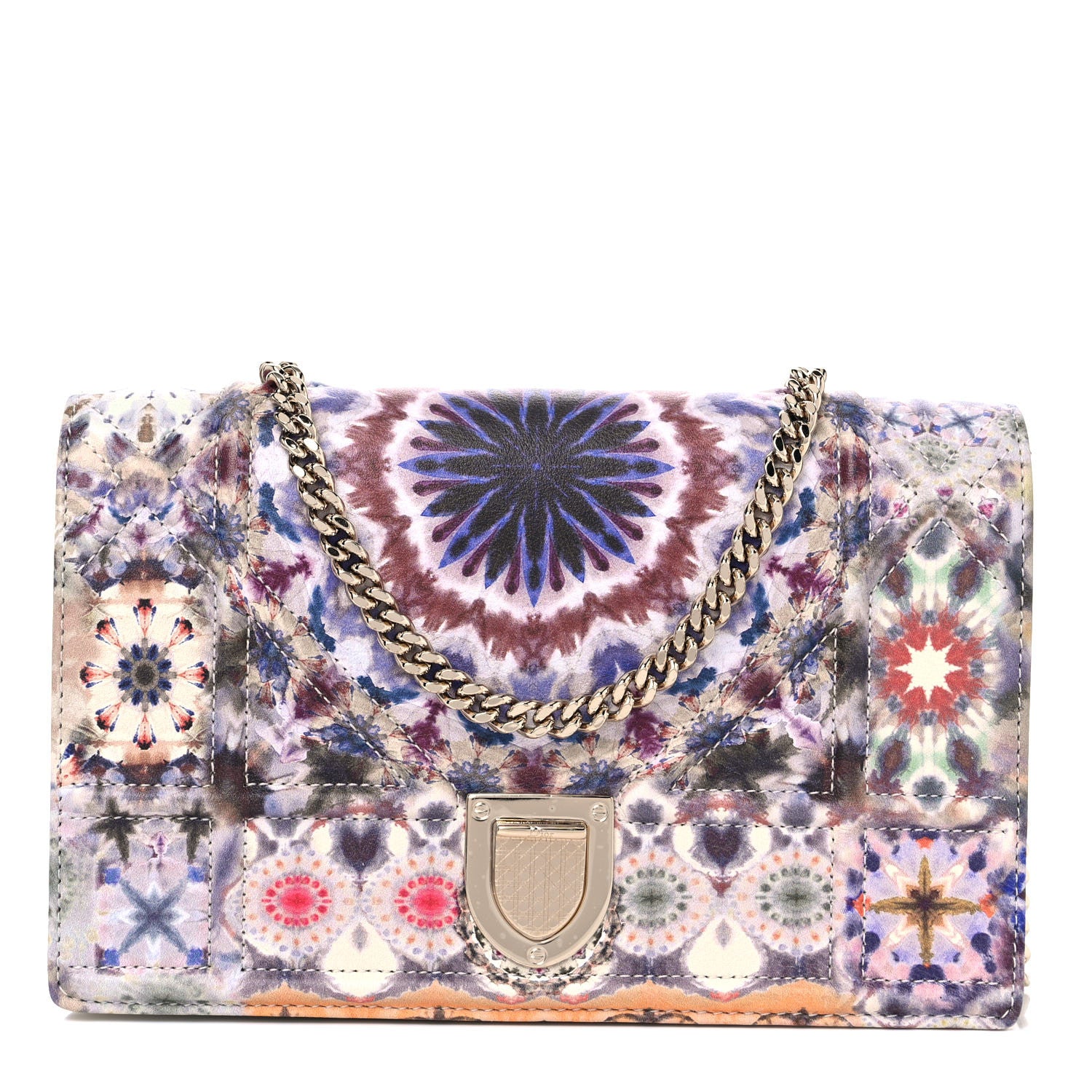 Christian Dior Calfskin KaleiDiorscopic Diorama Wallet On Chain Pouch Latte Multicolor 1 of 9