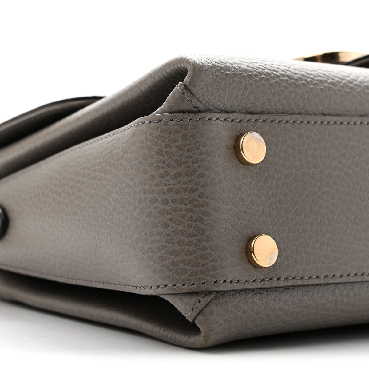 Dollar Calfskin Interlocking G Top Handle Shoulder Bag Loess