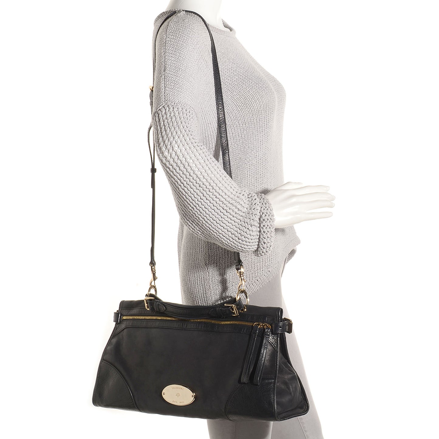 Smooth Leather Taylor Satchel Black