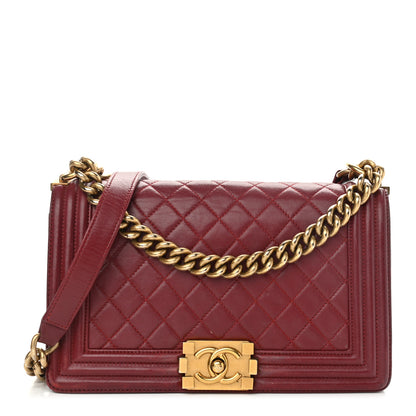 Chanel Calfskin Quilted Medium Boy Flap Red 1 of 12