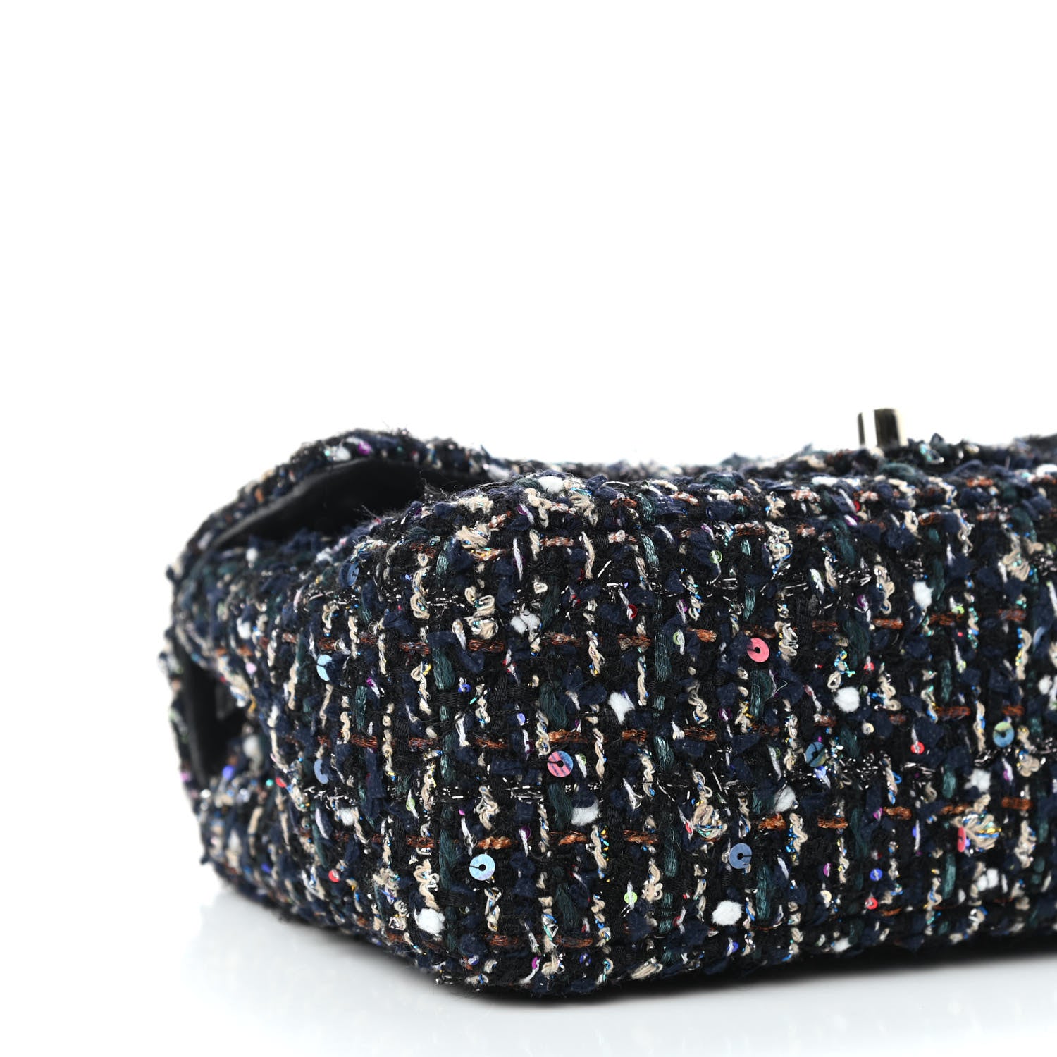 Chanel Glittered Tweed Quilted Mini Rectangular Flap Navy Blue Mulitcolor 8 of 11