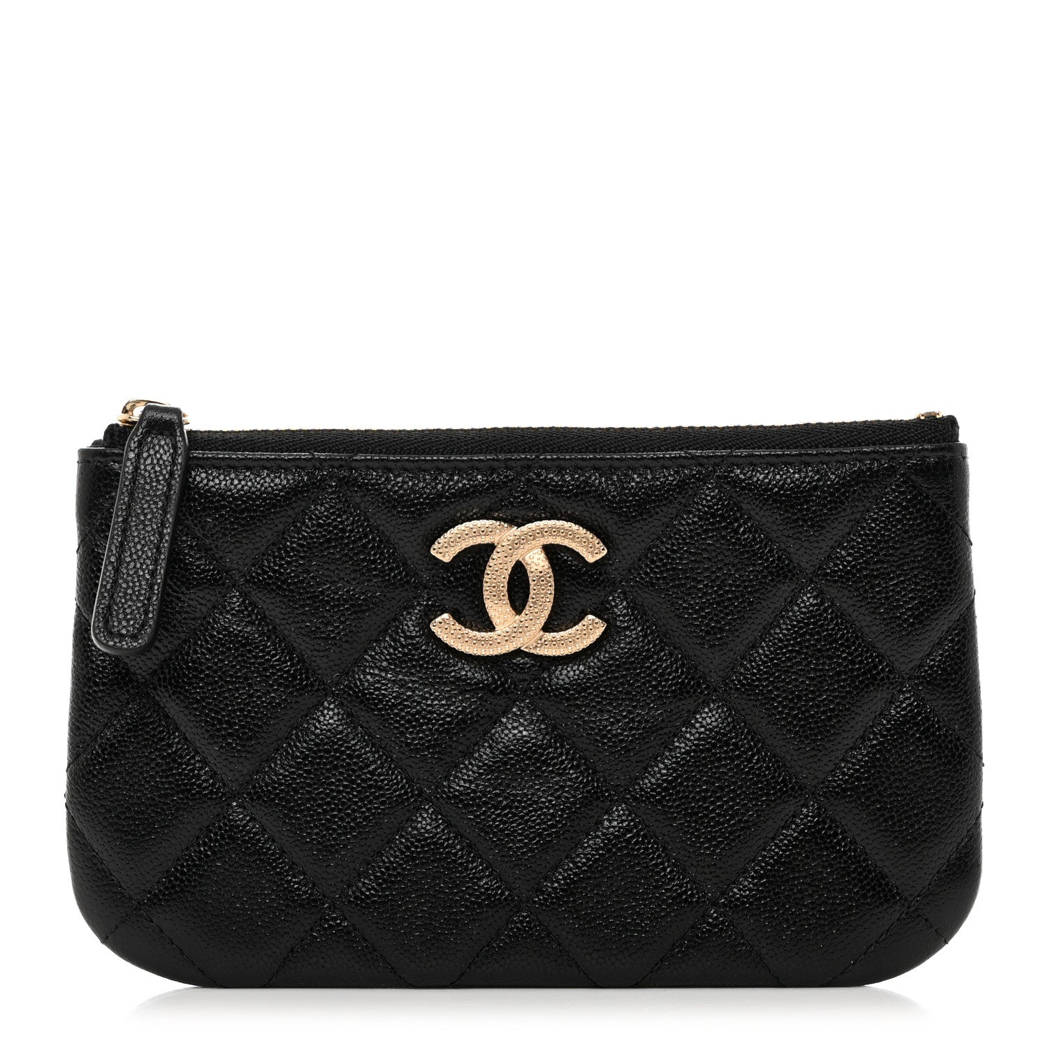 Chanel Caviar Quilted Studded CC Small Pouch Black 1 of 8