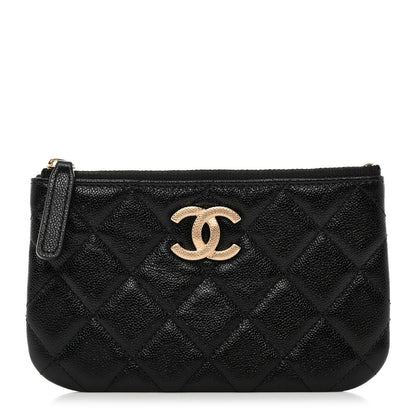 Chanel Caviar Quilted Studded CC Small Pouch Black 1 of 8