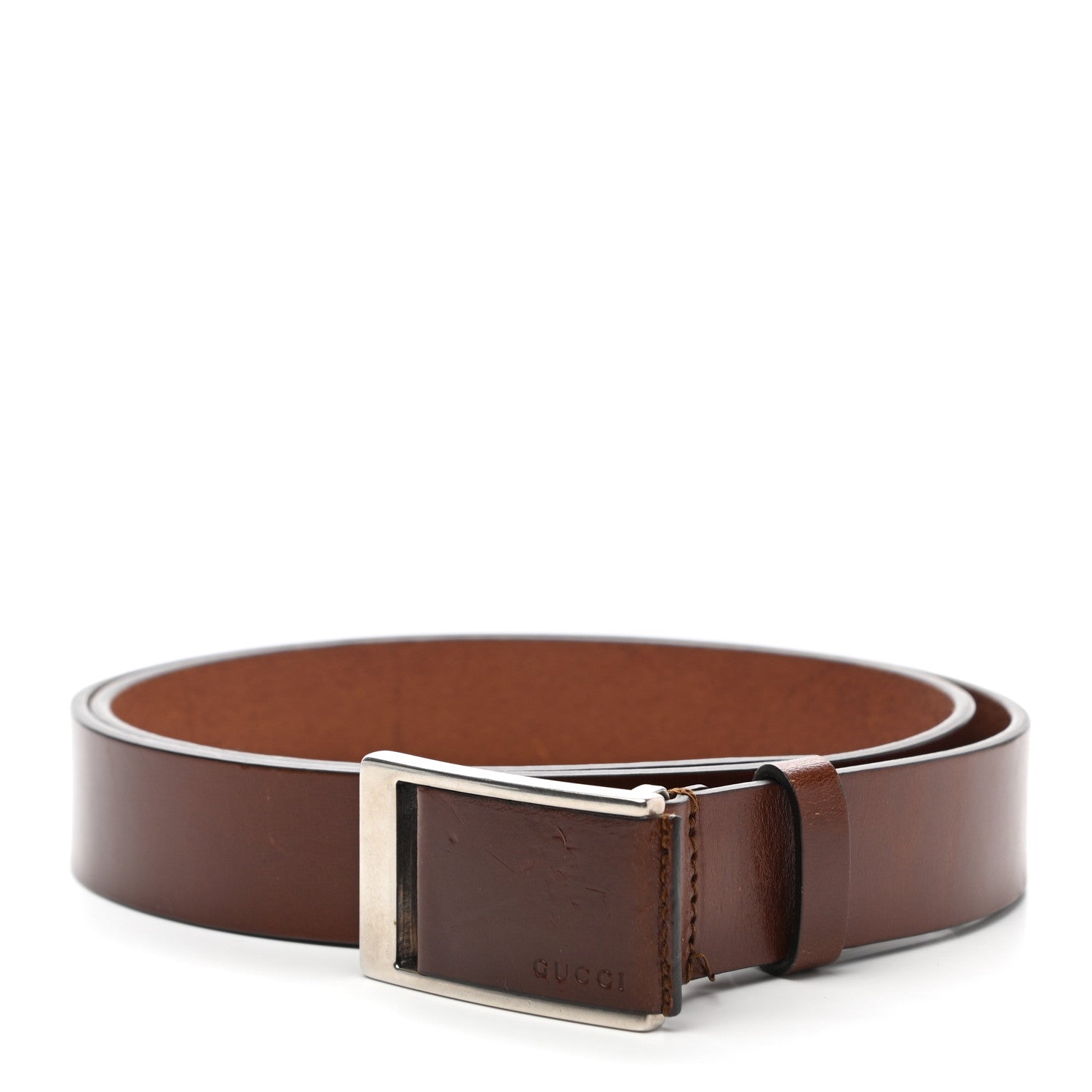 Gucci Calfskin Belt 95 38 Dark Brown 1 of 7