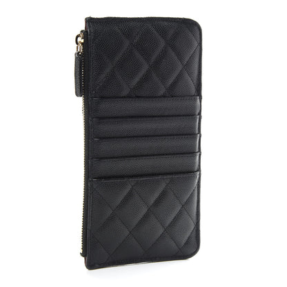 Chanel Caviar Quilted Classic Flat Wallet Pouch Black 2 of 7