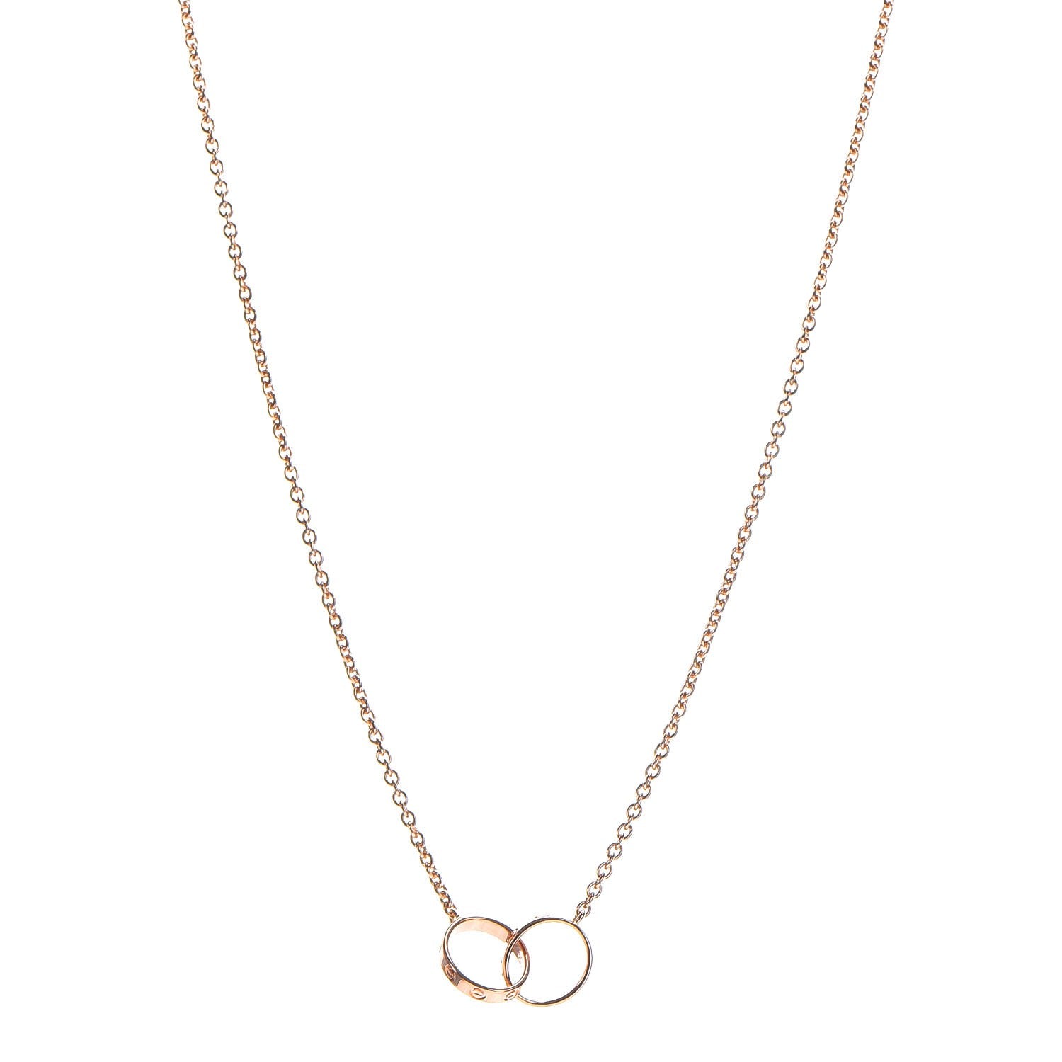 Cartier 18K Pink Gold Interlocking LOVE Necklace 1 of 9