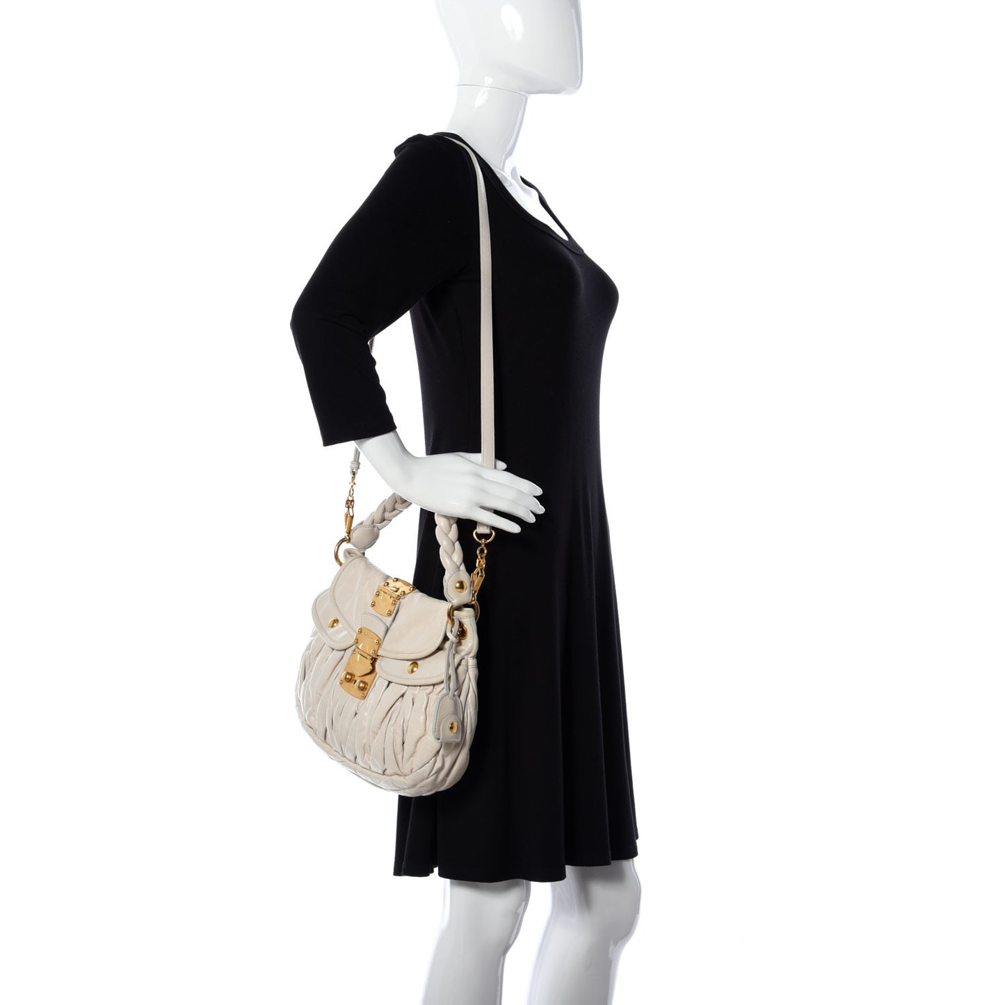 Nappa Matelasse Coffer Hobo Bianco