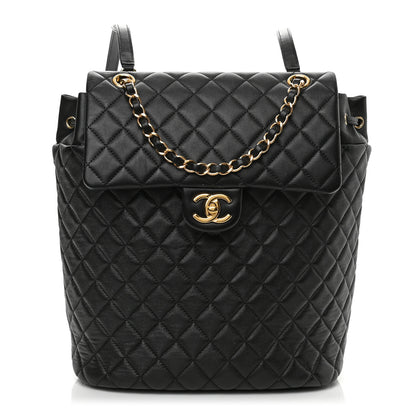 Chanel Calfskin Quilted Large Urban Spirit Backpack Black 1 of 12
