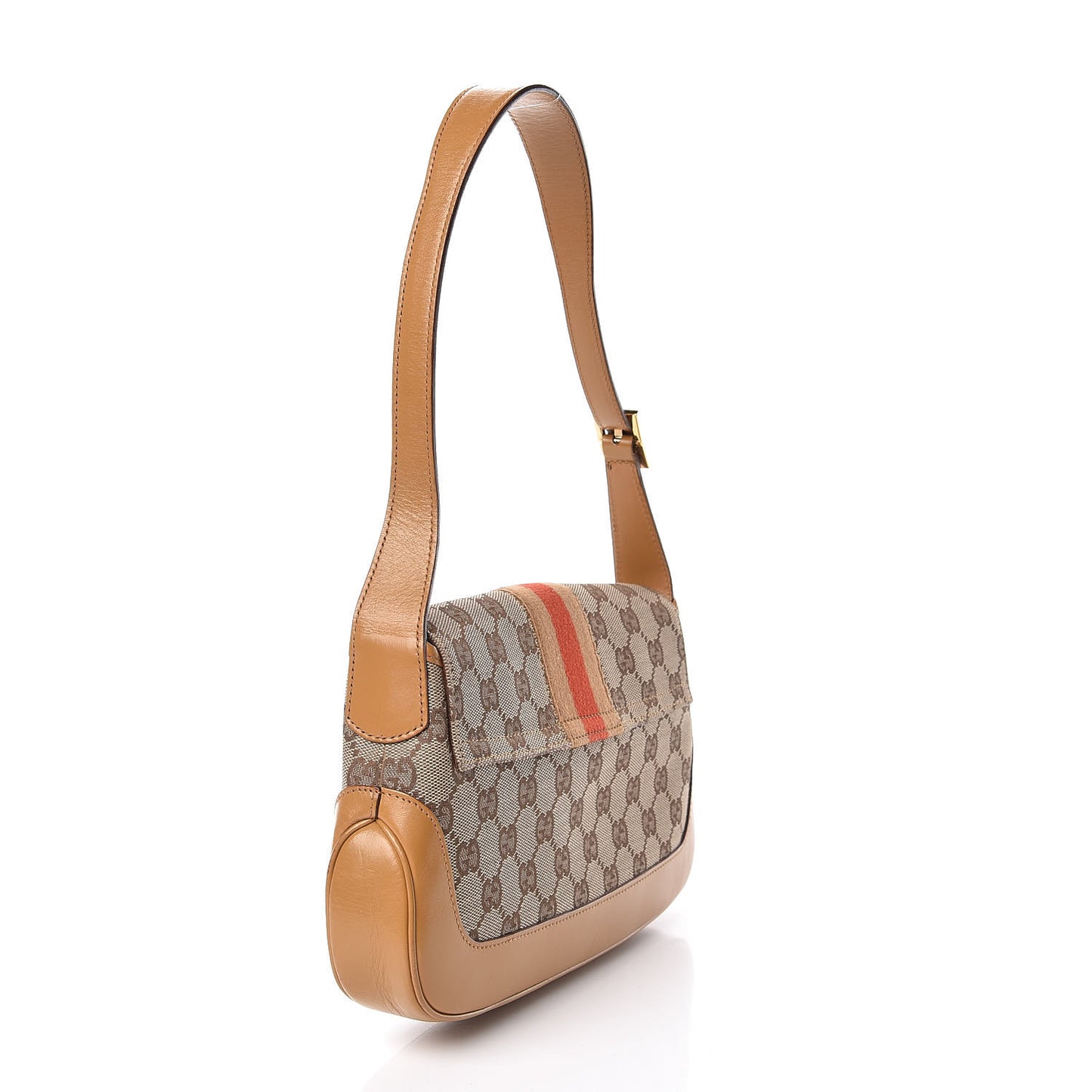 Calfskin Monogram Web Small Jackie O Hobo Light Brown