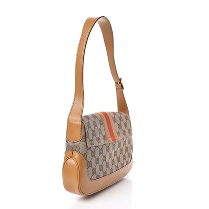 Gucci Calfskin Monogram Web Small Jackie O Hobo Light Brown 3 of 13