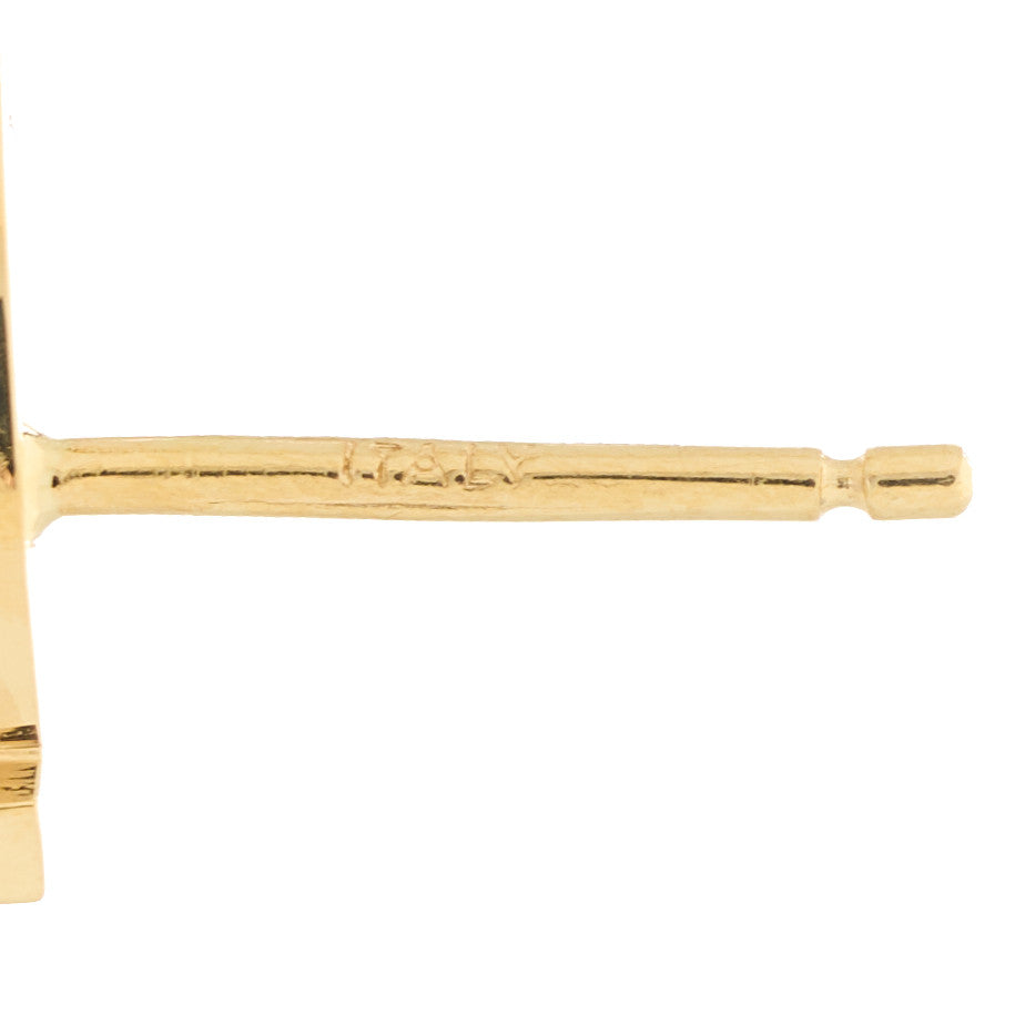 18K Yellow Gold T Smile Stud Earrings