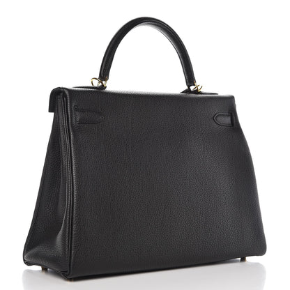Hermes Togo Kelly Retourne 32 Black 3 of 37