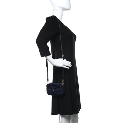 Prada Tessuto Nylon Bow Camera Bag Baltico 2 of 9